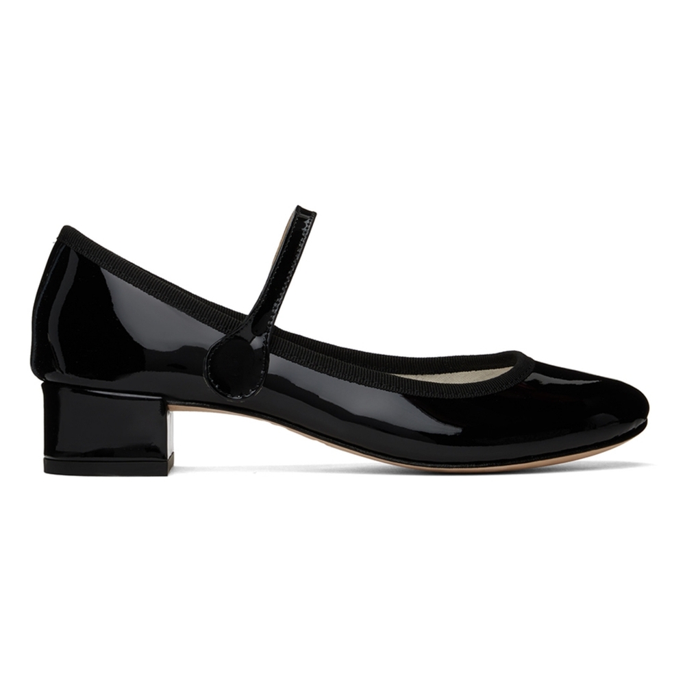 NIB EU40 9.5 Repetto Rose Ball Noir Mary Jane Ballet Leather France
